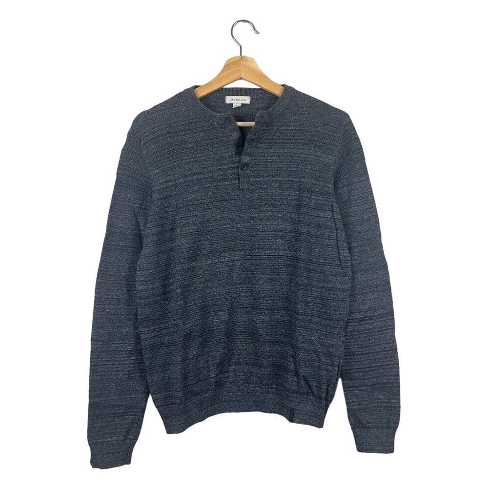 Calvin Klein Jeans Gray Henley Long Sleeve Shirt